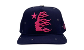 OG Logo Rhinestone Fitted Hat "Navy / Pink" HSR129