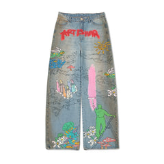 Wanted Apparel "Art Is War" Painter Pants - Light Blue