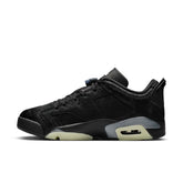 Women's 6 Retro Low - "Black Pony Hair"