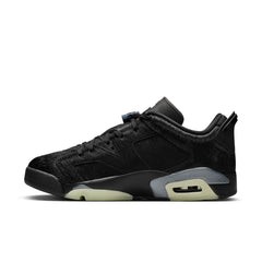 Women's 6 Retro Low - "Black Pony Hair"