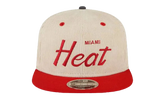 9FIFTY NBA MIAMI HEAT SNAPBACK HAT "ERIC EMANUEL - Cream/ Red" EE436