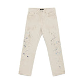 Purple Double Paint Embroidery Pelican Denim - Khaki