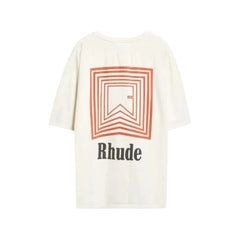 Rhude Chevron Logo Repeat T-Shirt - Vintage White