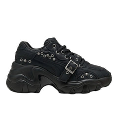 Pulsar Wedge Black Claw Lace Up Sneakers