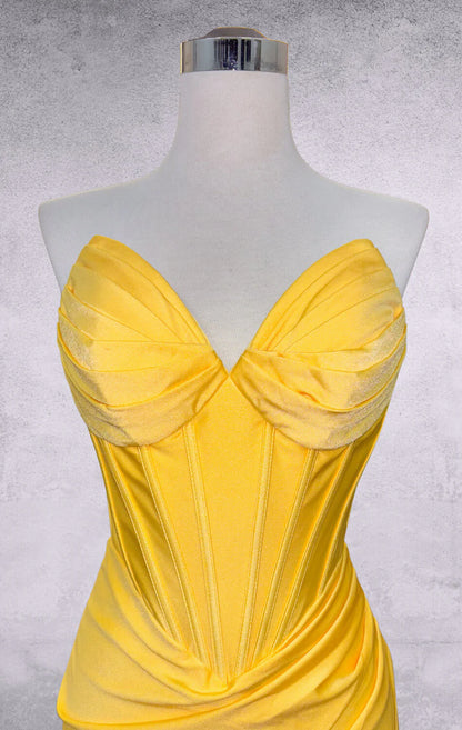 KNOX MINI DRESS - STRAPLESS SATIN COCKTAIL DRESS