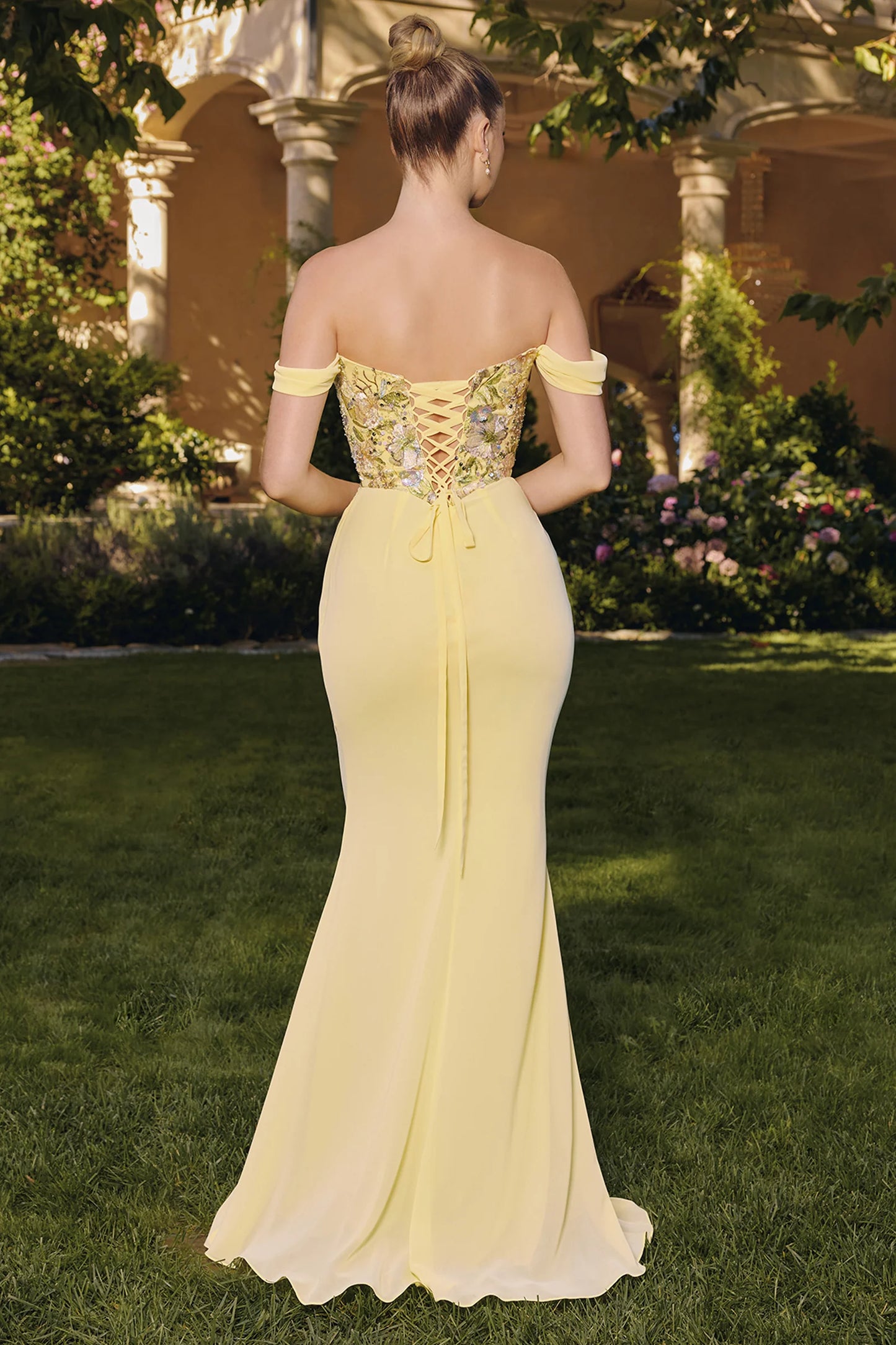 Paulina Gown - Floral Embroidered Chiffon Dress