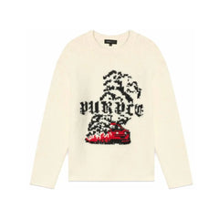 Purple Smoke Show Sweater - Beige