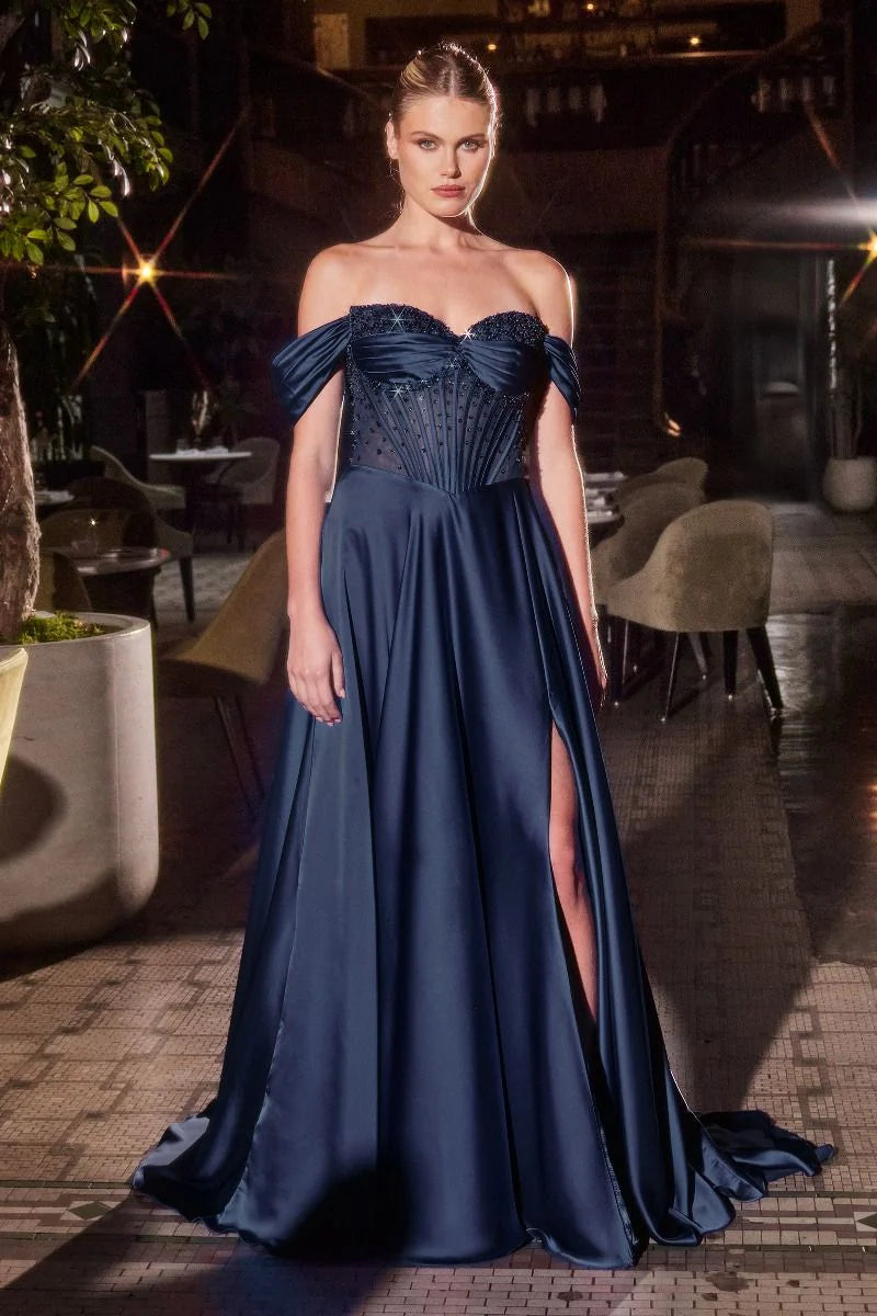 Melanie Gown - A-line Dress with Beaded Bodice & Corset Back