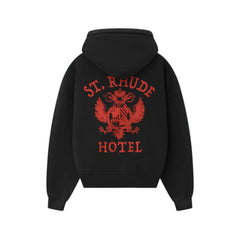 Rhude "ST. Rhude" Seal Zip-Up Hoodie - "Vintage Black"