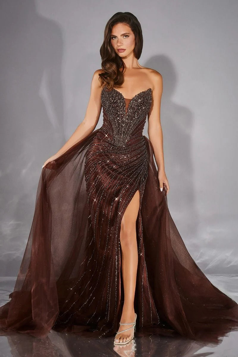 Justice Gown - Strapless Beaded Dress With Overskirt