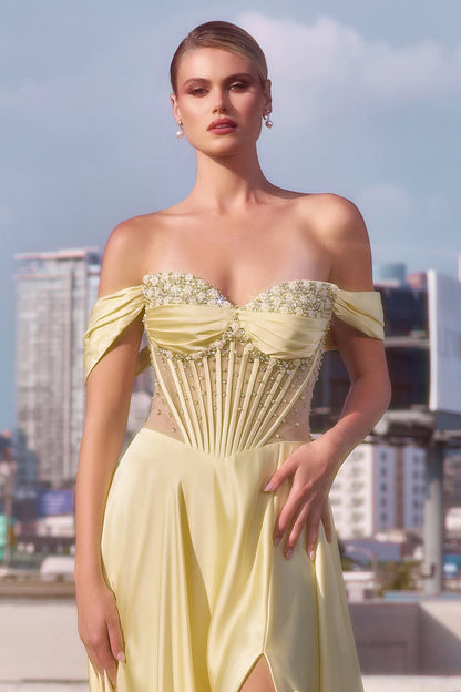 Melanie Gown - A-line Dress with Beaded Bodice & Corset Back