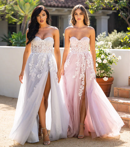 SOLAINE GOWN - MAUVE - STRAPLESS BUSTIER CORSET A-LINE DRESS